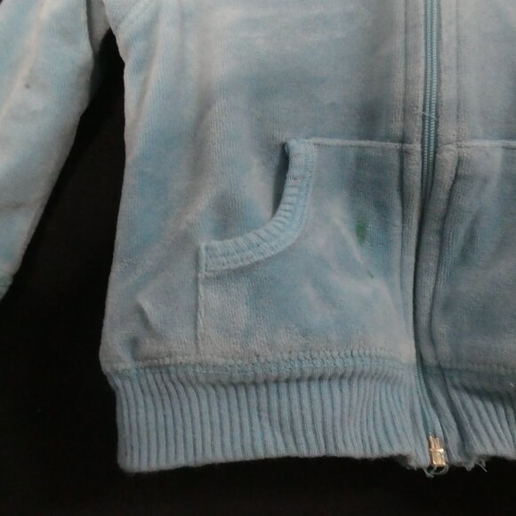 GREENDOG | size 2 | Blue Velour Zip-Up Hoodie | *Paint Spots - Picture 7 of 15